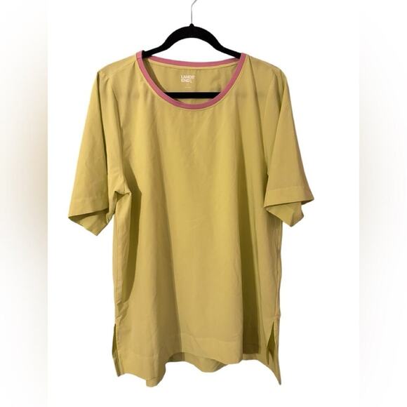 Lands End Women's Top Size L/T Lightweight Moisture Wicking Side Vents Drop Hem - Picture 1 of 5